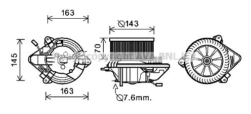 AVA QUALITY COOLING Elektromotors, Salona ventilācija CN7508